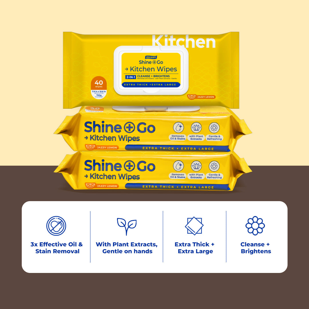 Alcean Thicker & Larger Kitchen Wipes (40 Wipes x 1 pack)