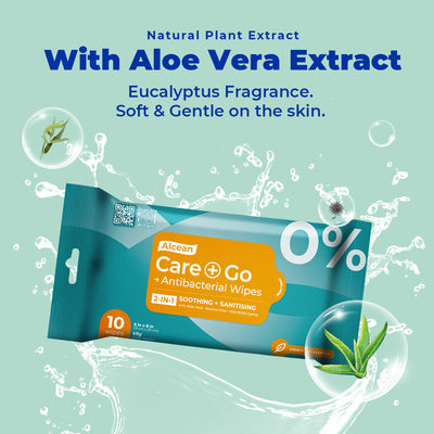 [Carton] Alcean 0% Alcohol Antibacterial Wipes (10 Wipes x 120 Packs)
