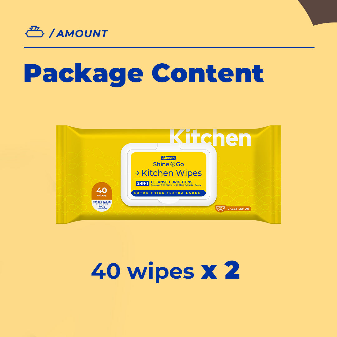 Alcosm™ Kitchen Wipes - 40 Wipes ( 40s' x 2 Packs )