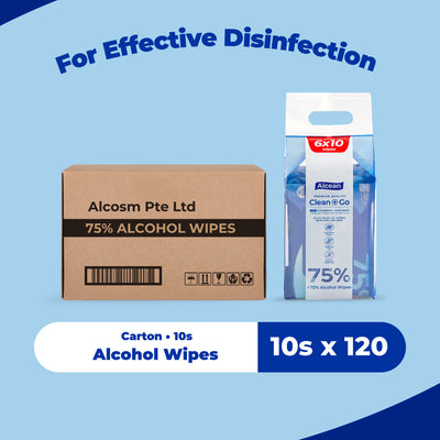 [Carton] Alcean 75% Alcohol Wipes (10 Wipes x 120 Packs)
