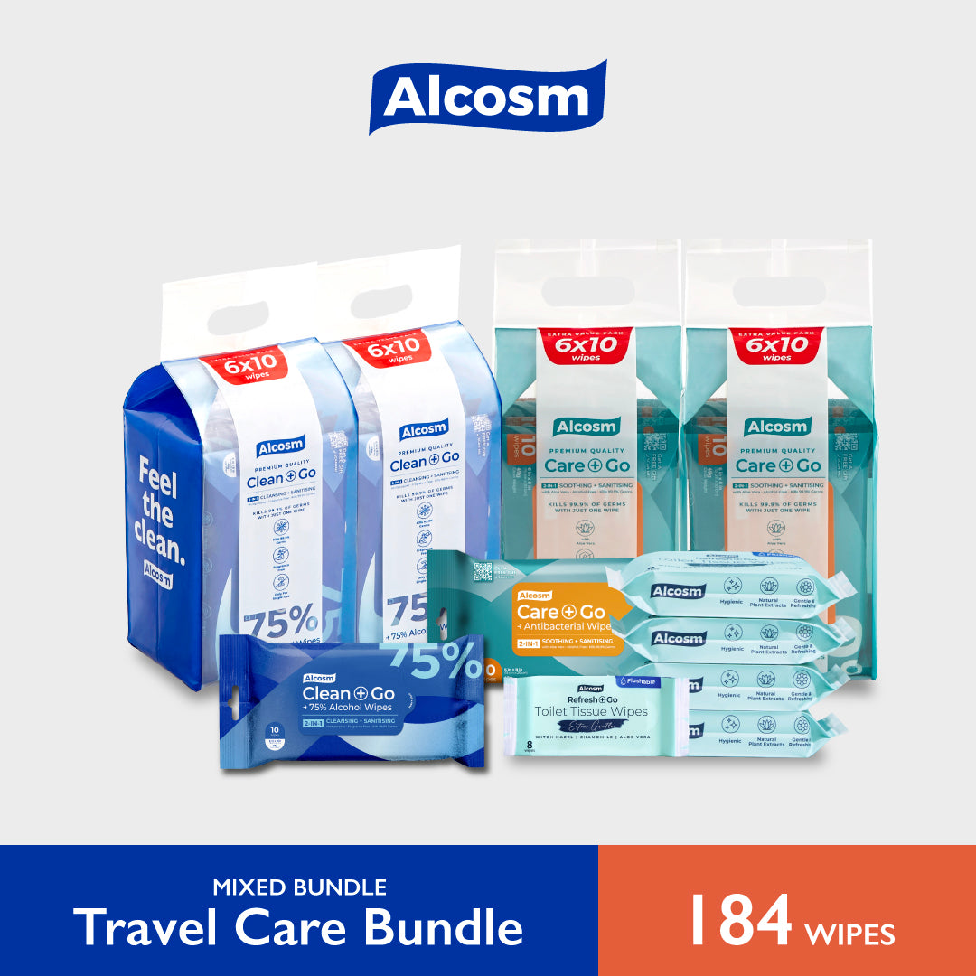 [Travel Care Bundle] 75% Classic Alcohol Wipes & Multipurposes Wipes