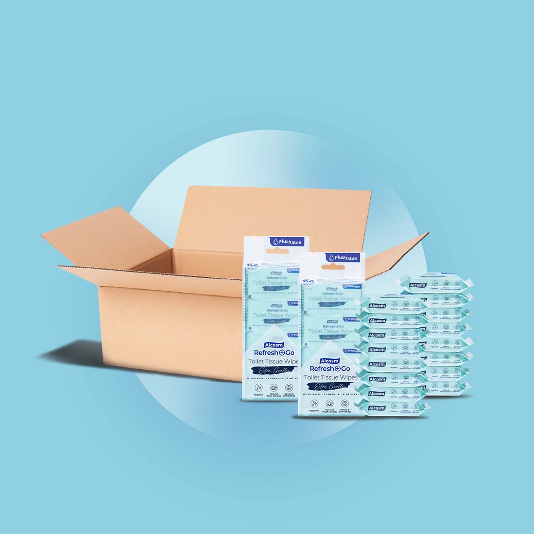 [Carton] Alcean Flushable Toilet Tissue Wipes (8 Wipes x 192 Packs)