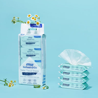 [Carton] Alcean Flushable Toilet Tissue Wipes (8 Wipes x 192 Packs)