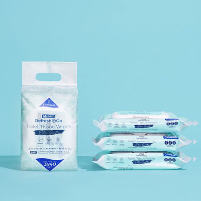 [Carton] Alcean Flushable Toilet Tissue Wipes (40 Wipes x 24 Packs)