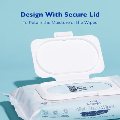 [Carton] Alcean Flushable Toilet Tissue Wipes (40 Wipes x 24 Packs)