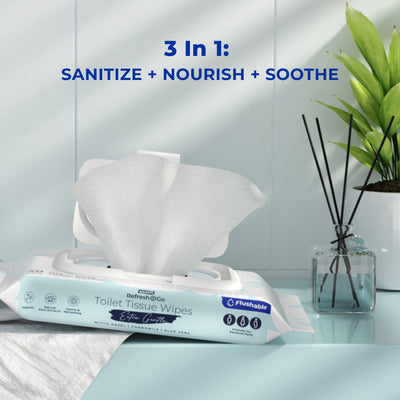 [Carton] Alcean Flushable Toilet Tissue Wipes (40 Wipes x 24 Packs)