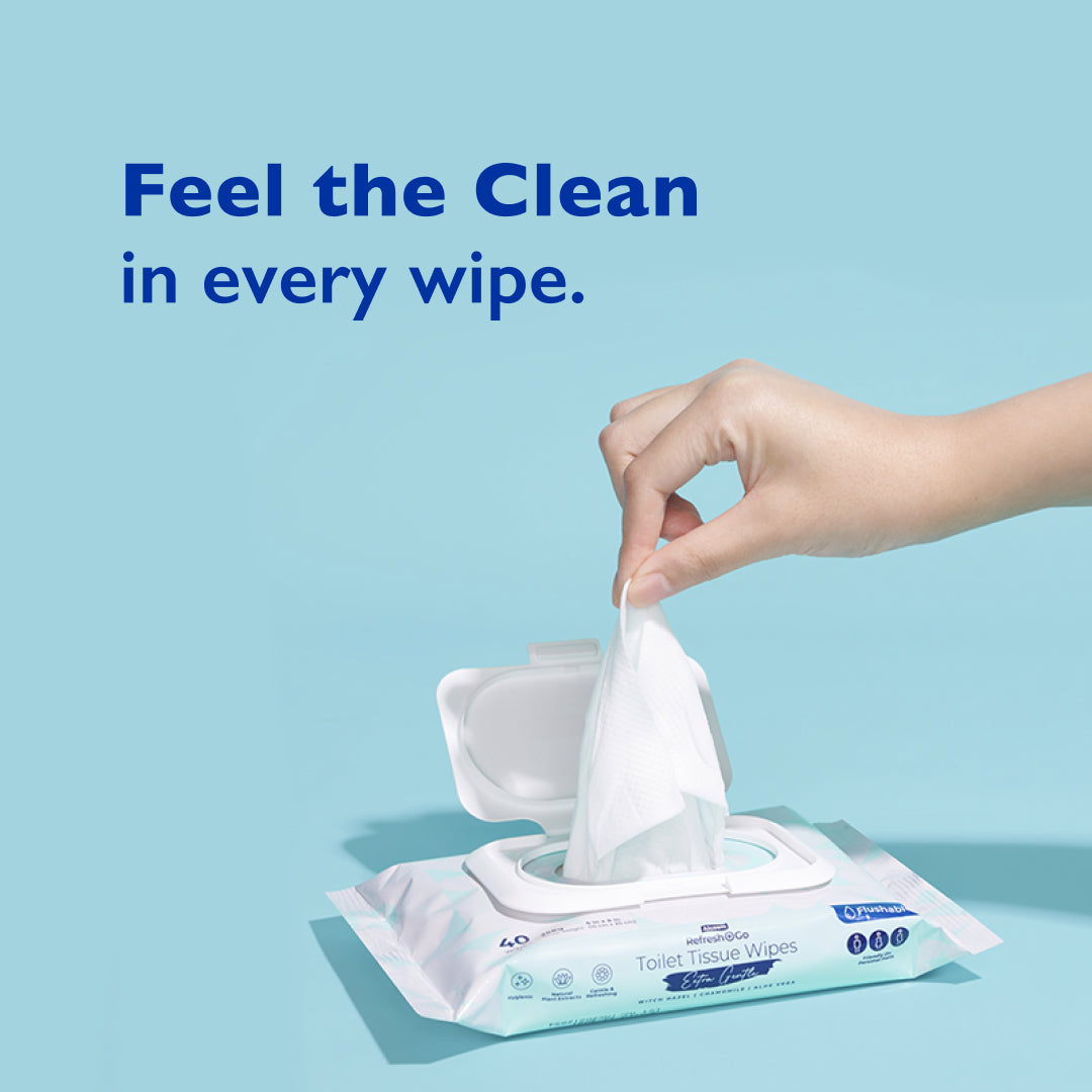 [Carton] Alcean Flushable Toilet Tissue Wipes (40 Wipes x 24 Packs)